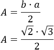 sustituimos la base y la altura del triángulo en la fórmula del área